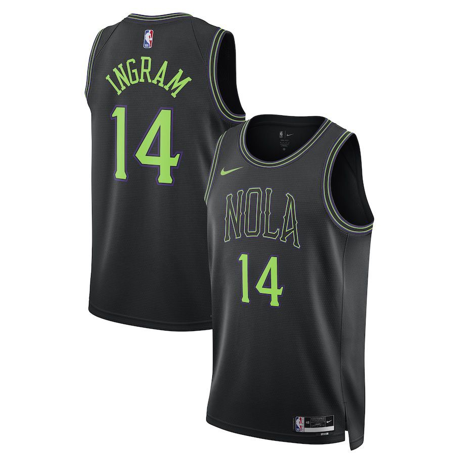 Men New Orleans Pelicans 14 Brandon Ingram Nike Black City Edition 2023-24 Swingman NBA Jersey